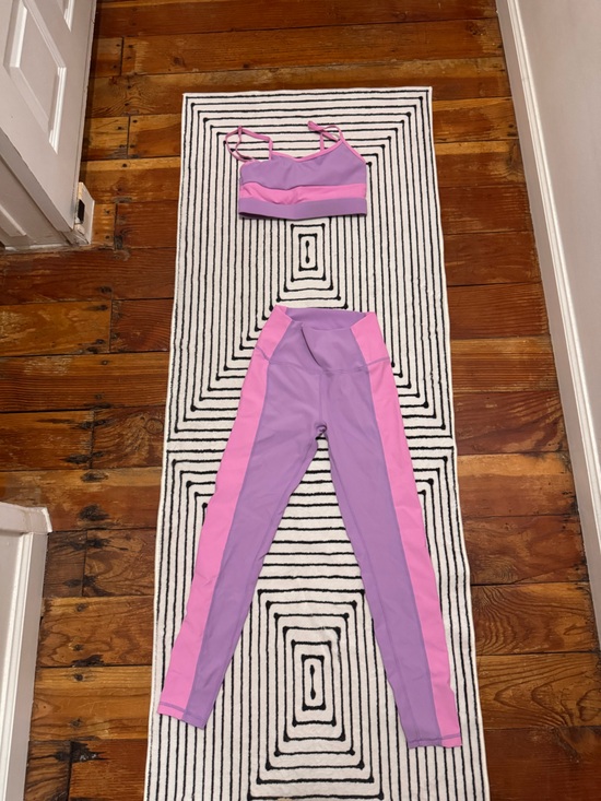 Wilo The Label Pants - WILO Lavender & Pink Ribbed Sports Bra & Leggings